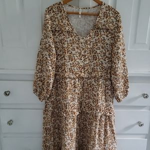 Rylee + Cru Floral Dress with Long Sleeves Size Small